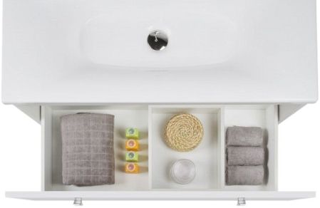 Тумба с раковиной Iddis Rise 90 подвесная Белая