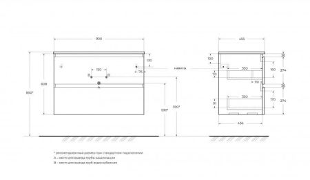 Мебель для ванной комнаты BELBAGNO UNO 800-900  арт. UNO-800-2C-SO-AO, артикул UNO-800-2C-SO-AO