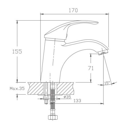 Смеситель для раковины Haiba HB1021-5, сатин