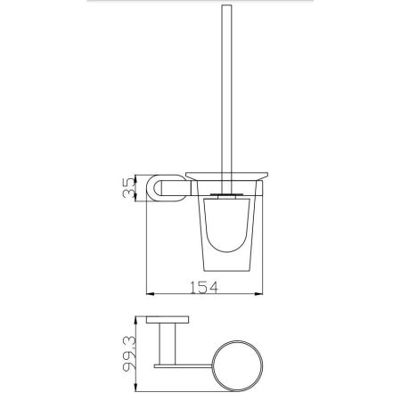 Ершик для унитаза Rav Slezak YUKON YUA0500CMATZ, черный/золото, артикул YUA0500CMATZ