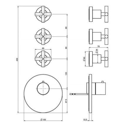 Внутренняя часть, Fima Carlo Frattini, Fimathermbox, назначение-смеситель для душа термостатический
