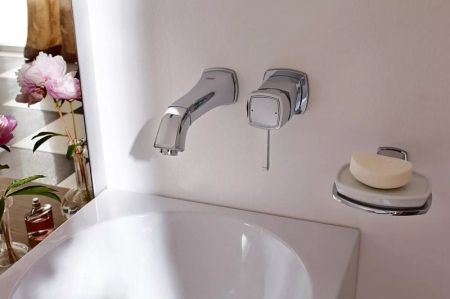 Внешняя часть смесителя для раковины GROHE Grandera на 2 отверстия (вынос 177 мм), хром (19929000)
