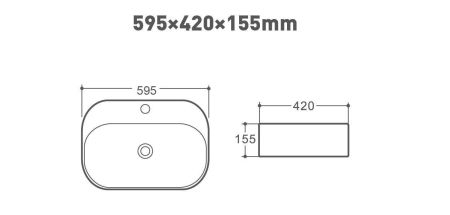 Раковина керамическая накладная, овальная AM1630-A, артикул AM1630-A
