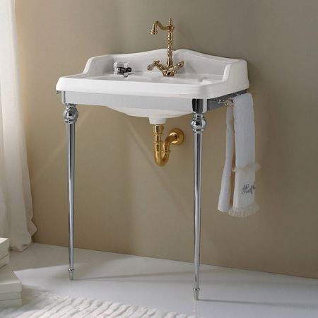 3SC  Консоль Boheme 85х54хh104см, с раковиной LA01, сифоном и полотенцедердателями,цвет: хром