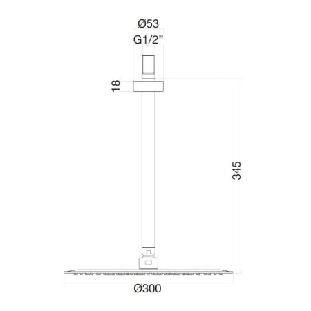 Верхний душ ультратонкий с кронштейном Fiore 30CR8641, хром, артикул 30CR8641