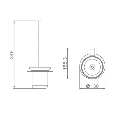 Ершик настенный Raglo R300.10, хром