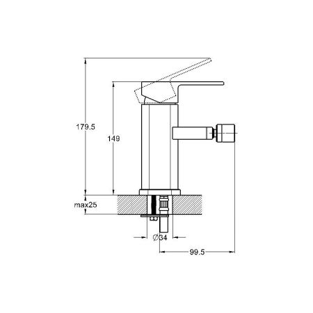 Смеситель для биде G.Lauf NEB2-A123, хром