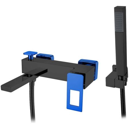 Смеситель для ванны Boheme Q 143-BUV Черный Синий