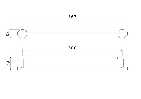 Полотенцедержатель 600 мм AQUATEK, матовый черный AQ4214MB ОБЕРОН, артикул AQ4214MB