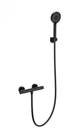 Смеситель для душа с термостатом WONZON & WOGHAND INN 5, Черный матовый (WW-B2063-A-MB)