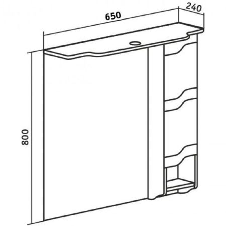 Зеркало со шкафом Runo Стиль 65 4620750026806 с подсветкой Белое