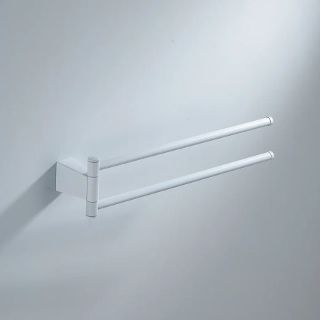 Полотенцедержатель поворотный двойной Shevanik SG5707C, белый, артикул SG5707C