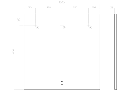 Зеркало VIGO Quadro z.QUA.100.Classic, 100 см, артикул z.QUA.100.Classic
