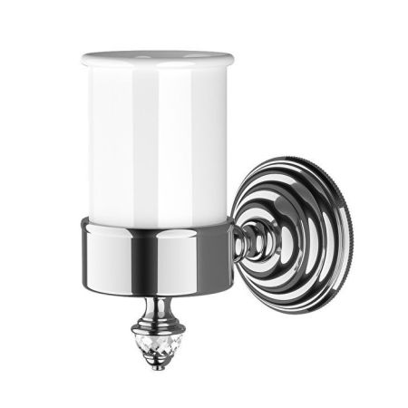 Devon  Diamond Стакан керамический белый   для зубных щеток, держатель цвет хром, артикул WHD503CRBI