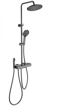 Душевая система с термостатом WONZON & WOGHAND MUSE Forte, Темный графит (WW-B3580-BGG), артикул WW-B3580-BGG