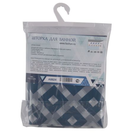 Штора для ванной FASHUN A8824, прибрежная волна