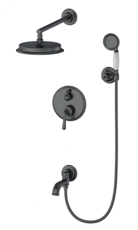 Душевая система встраиваемая WONZON & WOGHAND STEAM, Темный графит (WW-88939008-BGM), артикул WW-88939008-BGM