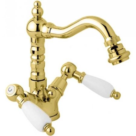 Смеситель для биде Cezares First BS2 ручки Белые Хром, артикул FIRST-BS2-01-Bi