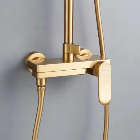 Душевая система Shevanik S4536G, золотой сатин