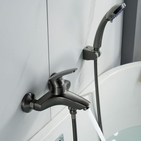 Смеситель для ванны Shevanik S5002T, оружейная сталь, артикул S5002T