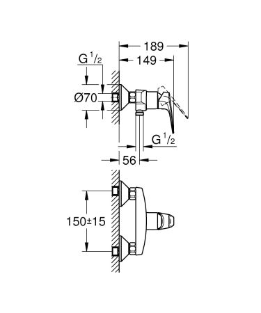 Душевая система Vitalio Start System 180 Flex со смесителем для душа (NSB0149), артикул NSB0149