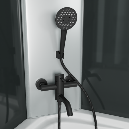 Смеситель для ванны с коротким изливом RUSH Melos (SUS1101-44Black), артикул SUS1101-44Black