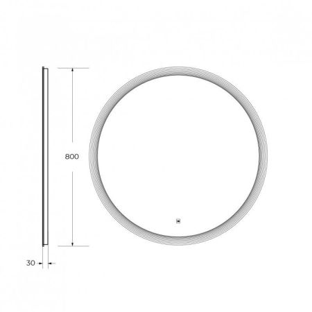 Зеркало ECO CEZARES с лазерной гравировкой, контурной подсветкой и сенсорным выключателем, артикул CZR-SPC-ECO-1000-LED-TCH