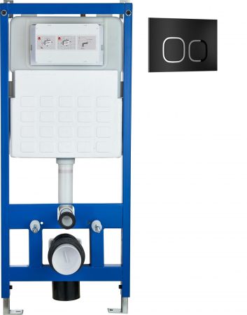 Инсталляция для унитаза CR556 с кнопкой сливного бачка CR01BK черный Cerutti SPA, артикул CR555+CR01BK