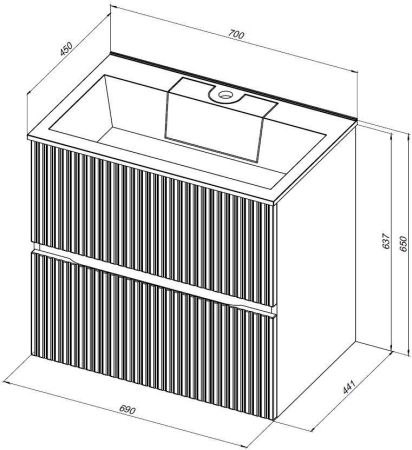Тумба под раковину Aquanet Джейн 70 белый матовый, артикул 00313285