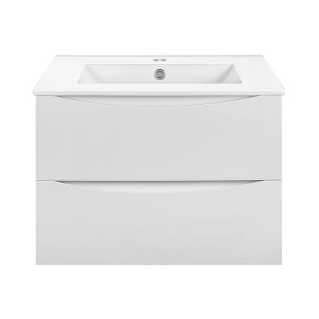 База под керамическую раковину Mia 600 подвесная, 2 выкатных ящика soft close, G.White, артикул VMC-2MC600GW