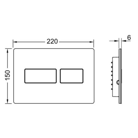 TECEsolid. Панель смыва, металл, белая матовая, артикул 9240433