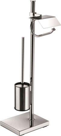 Sanibano, стойка h64 см: ерш металлический круглый + бумагодержатель с крышкой, цвет черный матовый, артикул H4005/LMB