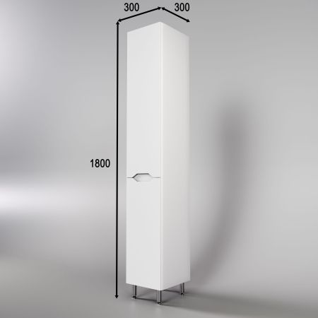 Тумба напольная "Марелла 80" (2 ящ.) Люкс антискрейтч белый матовый, PLUS