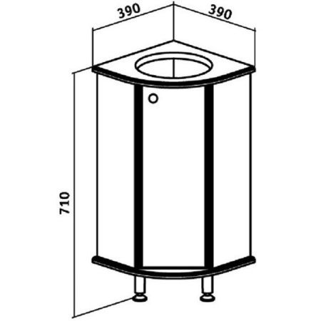 Тумба под раковину Runo Браво 40 4620750022457 угловая Белая