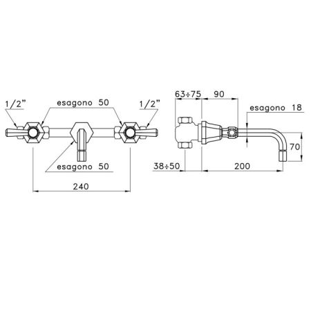 Stella Eccelsa Leve Встраиваемый смеситель для раковины 3863, цвет: хром, артикул EL 01001 CR00