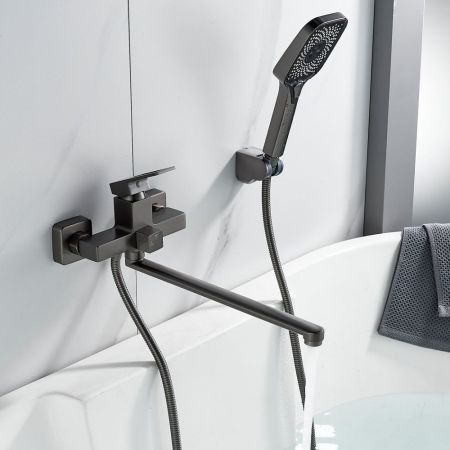 Смеситель для ванны Raffine F2296T, оружейная сталь, артикул F2296T