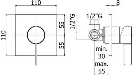 Смеситель для душа Paffoni Rock RO010CR/M (с внутренней частью), артикул RO010CR/M