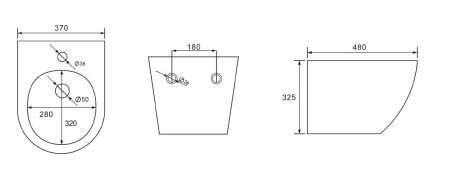 Керамическое подвесное биде CANBERRA BD700-141W, артикул BD700-141W