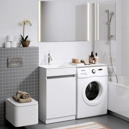 "Forma" тумба под умывальник с корзиной слева, цвет белый, FOR0105KL, ТМ «AQWELLA», артикул FOR0105KL