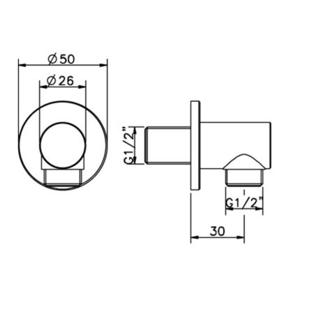 Шланговое подсоединение, Cisal, Shower, стандарт подвода воды-1/2", цвет-Matt Black, артикул DS01733040