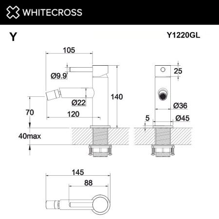 Смеситель для биде WHITECROSS Y Y1220GL (золото)