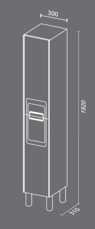 Шкаф пенал SanVit Мира 30 pmira в цвете Ral Шоколад, артикул pmira