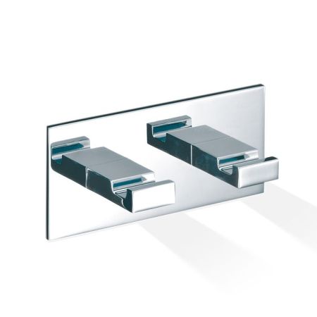 Крючок, Decor Walther, BRICK, BK KHAK2, двойной, ширина, мм-120, глубина, мм-40, высота, мм-50, тип установки-настенный, материал-латунь, цвет-хром