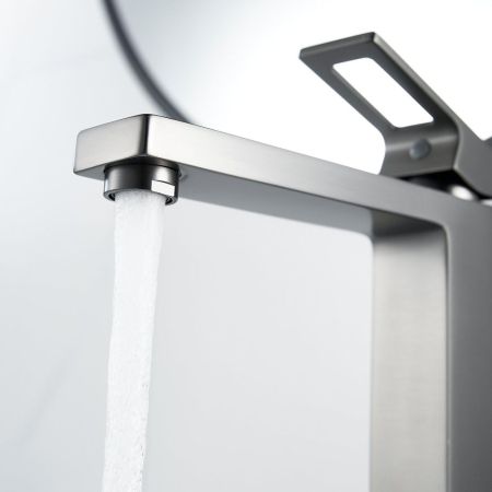 Смеситель для раковины высокий  Raffine F1196T, оружейная сталь, артикул F1196T