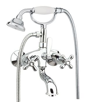 Fiore Margot Sky, двухвентильный смеситель для ванны с набором для душа, цвет золото - Swarovski