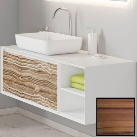 Тумба под раковину SanVit Стайл 120 L kstyle120 с фактурой под дерево подвесная Зебрано, артикул kstyle120