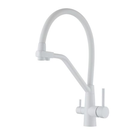 Смеситель для кухни с подключением фильтра воды Fmark FS0662-W, белый
