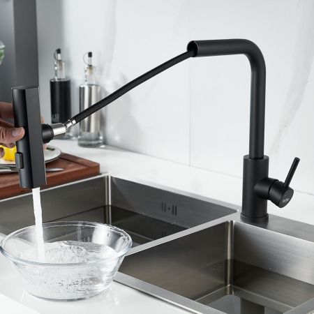 Смеситель для кухни с мультифункциональным изливом Raffine F203H, черный