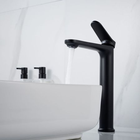 Смеситель для раковины высокий Shevanik S4311H, черный