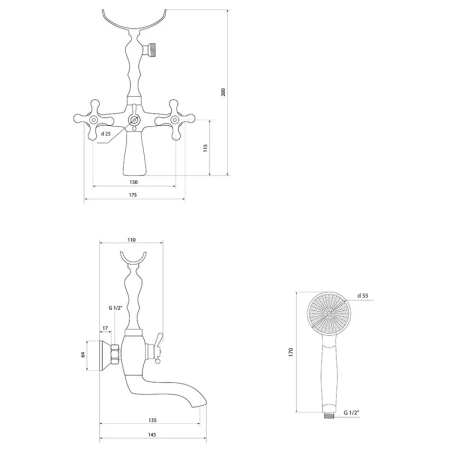 Смеситель для ванны Славен СЛ-ДВ-А30, хром